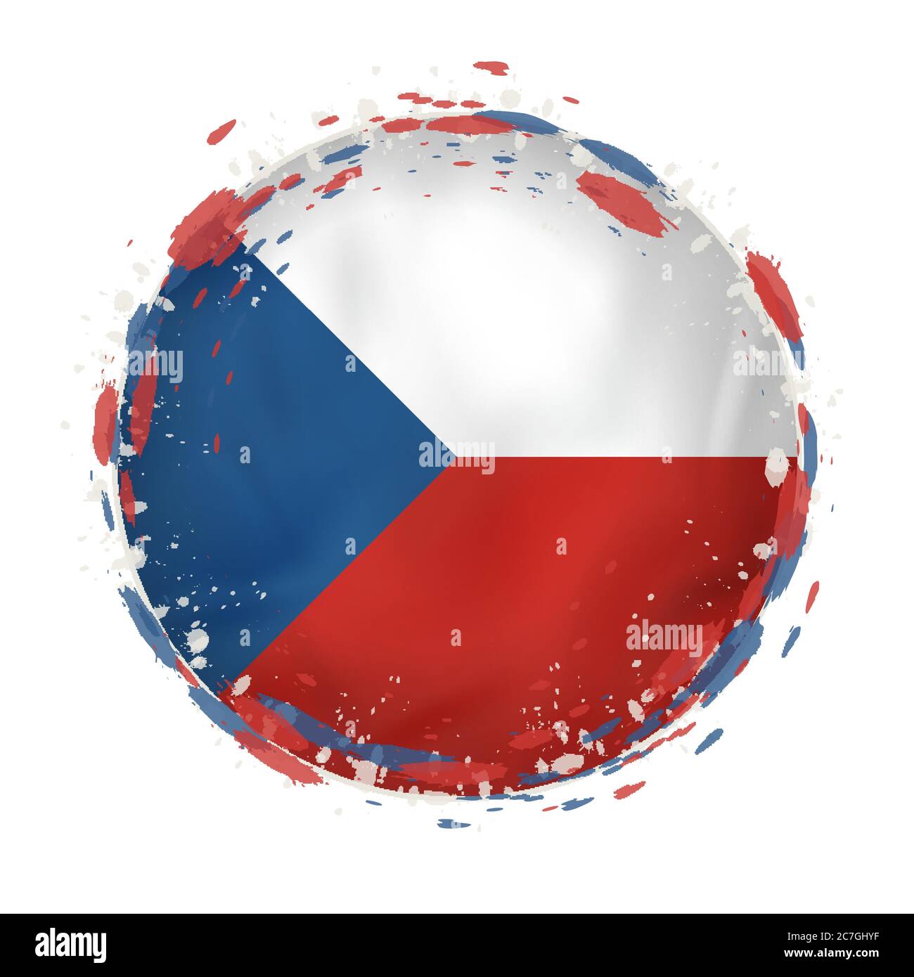 Drapeau rond de la République tchèque aux touches de couleur drapeau. Illustration vectorielle. Illustration de Vecteur