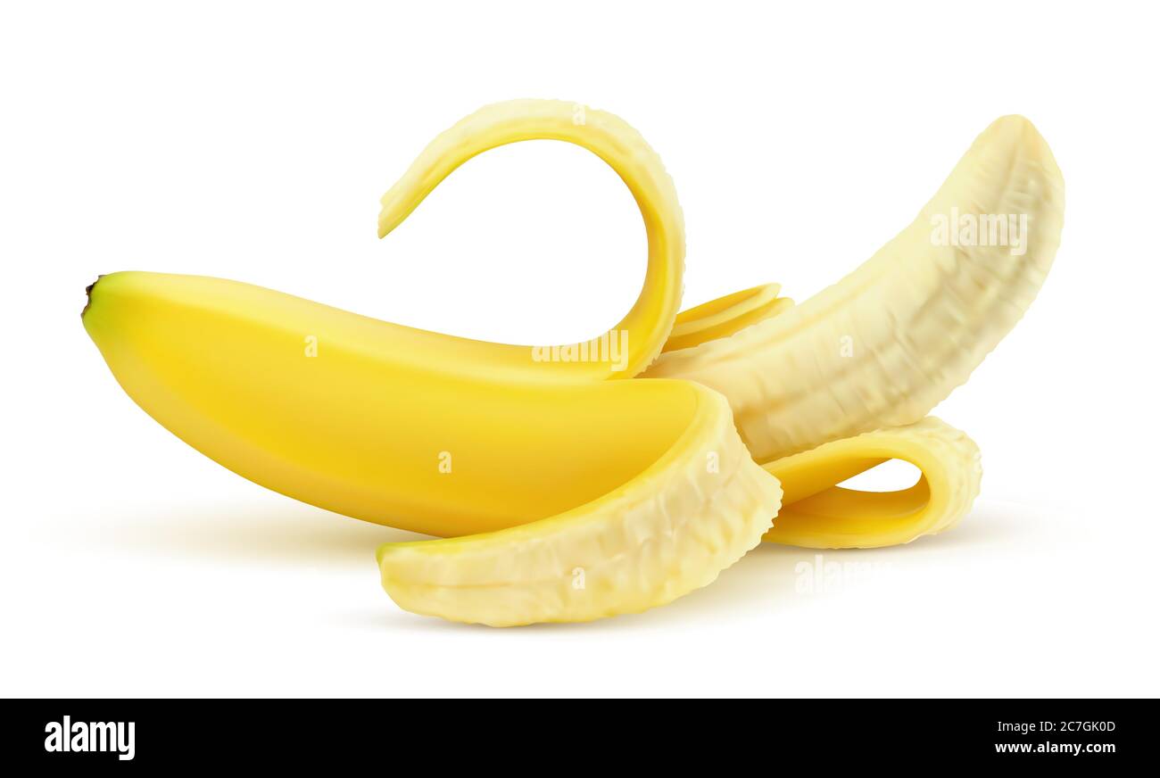 Banane vectorielle sur fond blanc Illustration de Vecteur