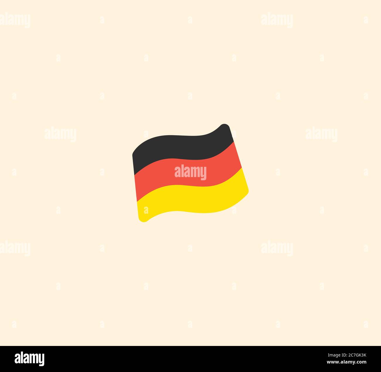 Illustration isolée du vecteur de drapeau allemand. Icône drapeau Allemagne Illustration de Vecteur