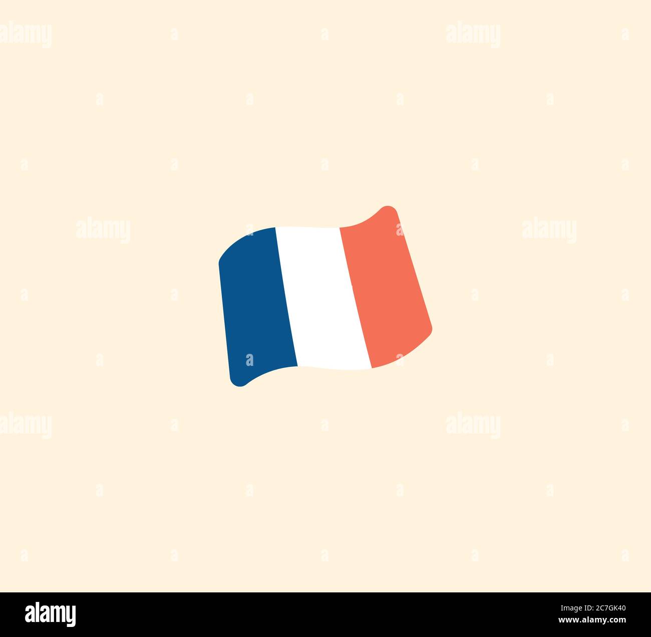 Illustration isolée vecteur France. Icône drapeau de France Illustration de Vecteur