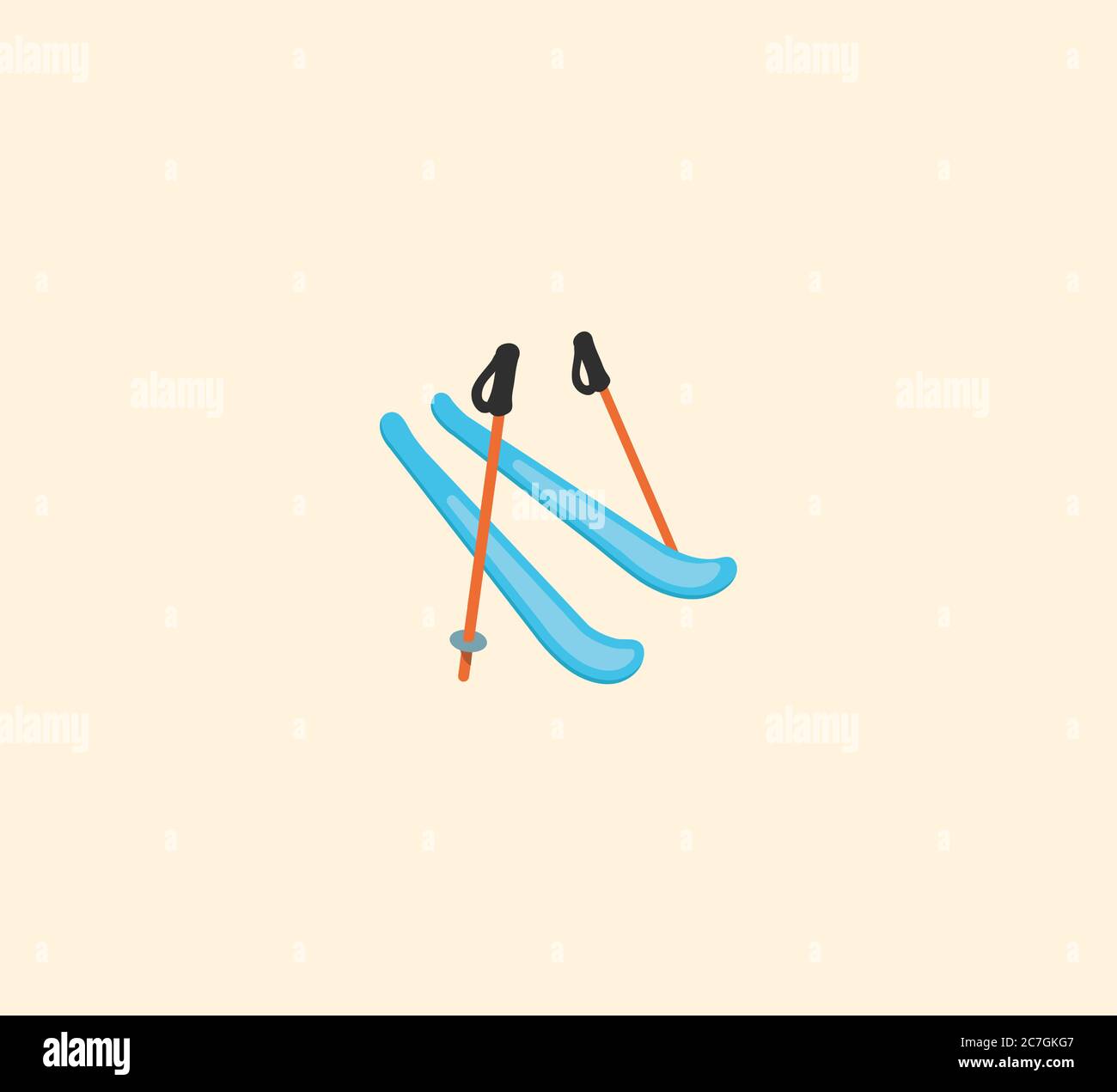 Illustration d'icône isolée à vecteur skis. Illustration du stock d'icônes skis Illustration de Vecteur