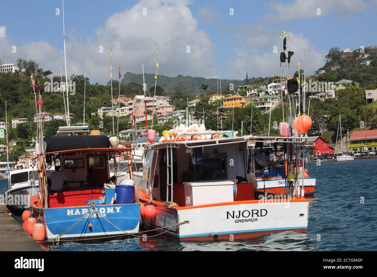 Grenade Port de plaisance de St George Bateaux de pêche Banque D'Images