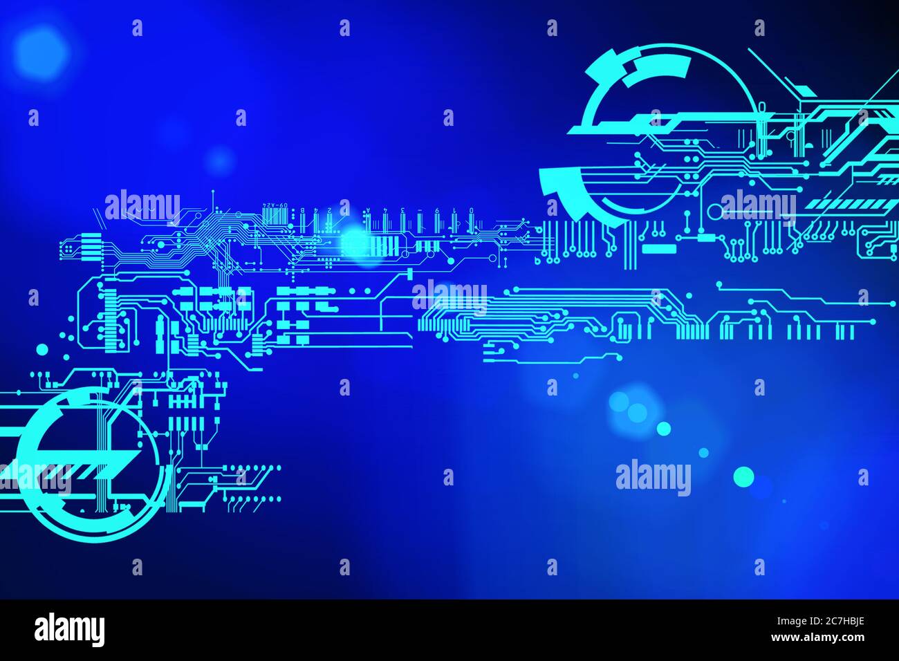 Résumé futuriste de la cyber-technologie. Conception de circuit SCI-fi. Technologie haute technologie. Toile de fond de la visualisation tête haute pour cyber-punk Banque D'Images