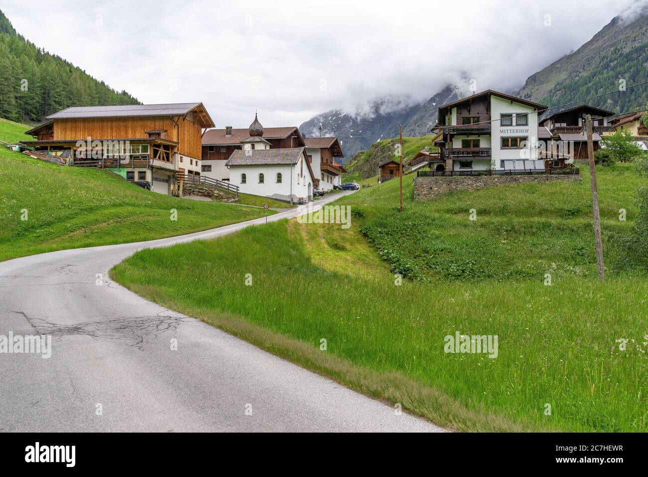 Europe, Autriche, Tyrol, Alpes de l'Ötztal, Ötztal, village de Granstein dans l'Ötztal Banque D'Images