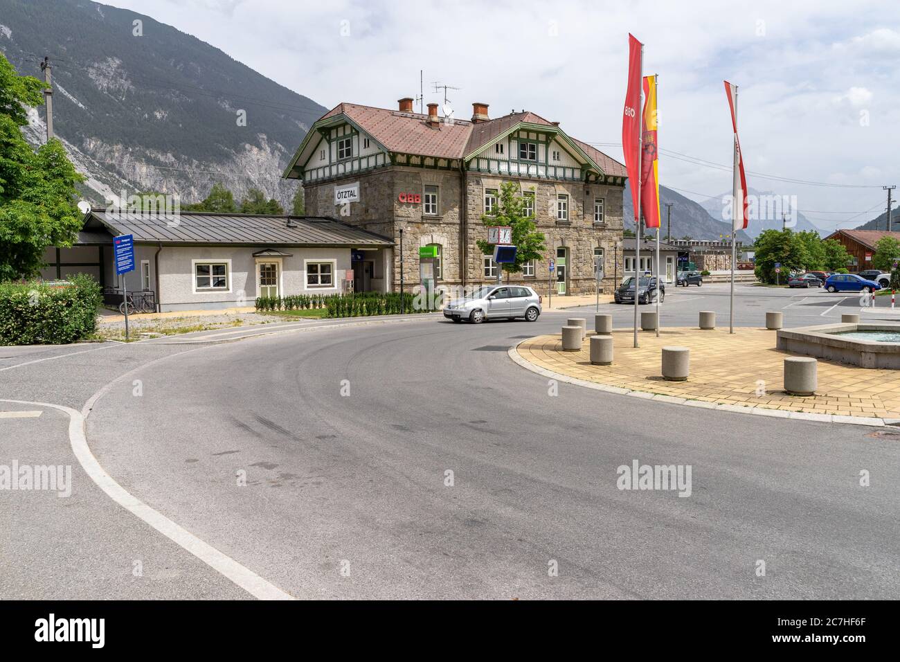 Europe, Autriche, Tyrol, Alpes de l'Ötztal, Ötztal, gare d'Ötztal, vue sur la gare d'Ötztal Banque D'Images