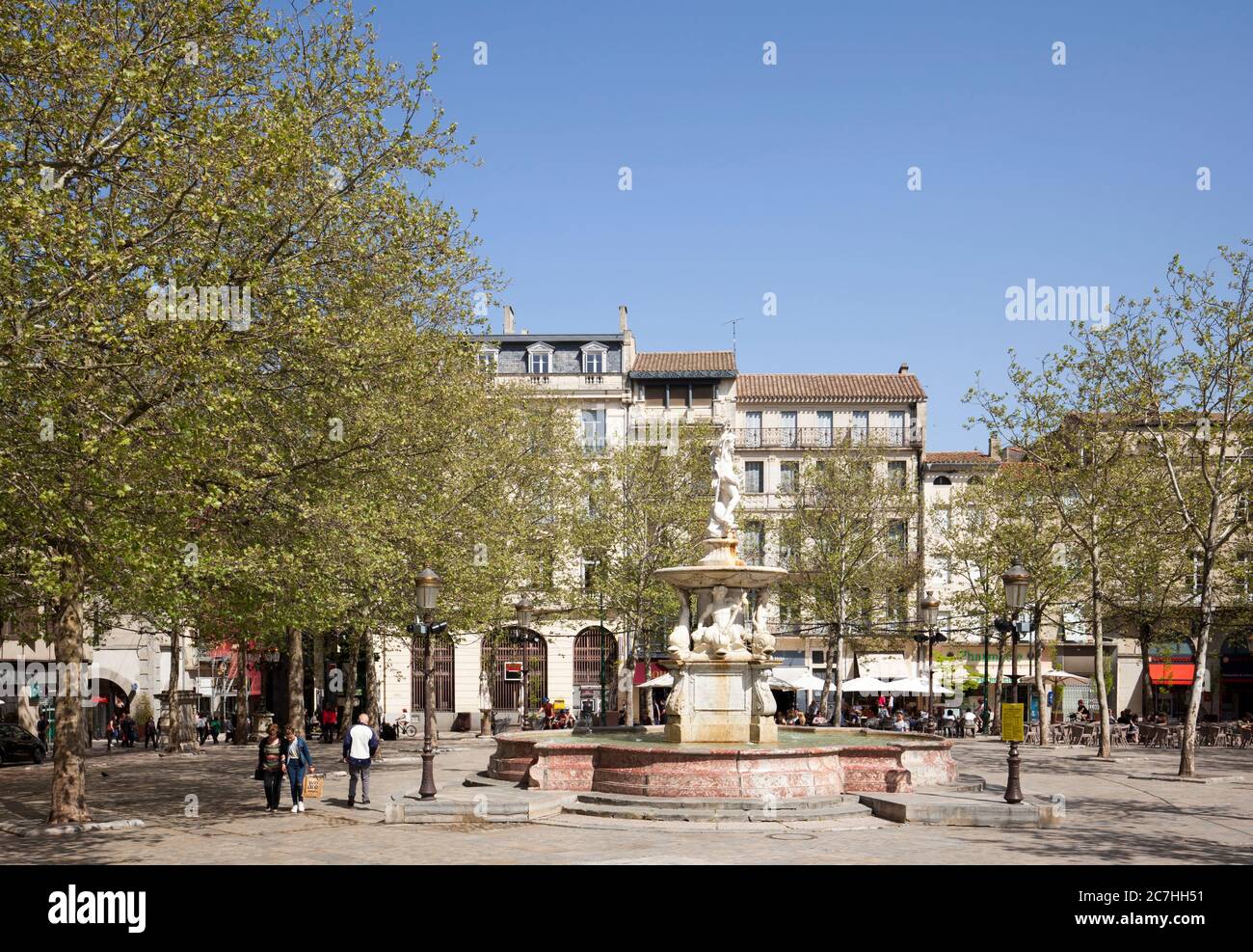 Place Carnot, Carcassonne, Canal du midi, France, France Banque D'Images