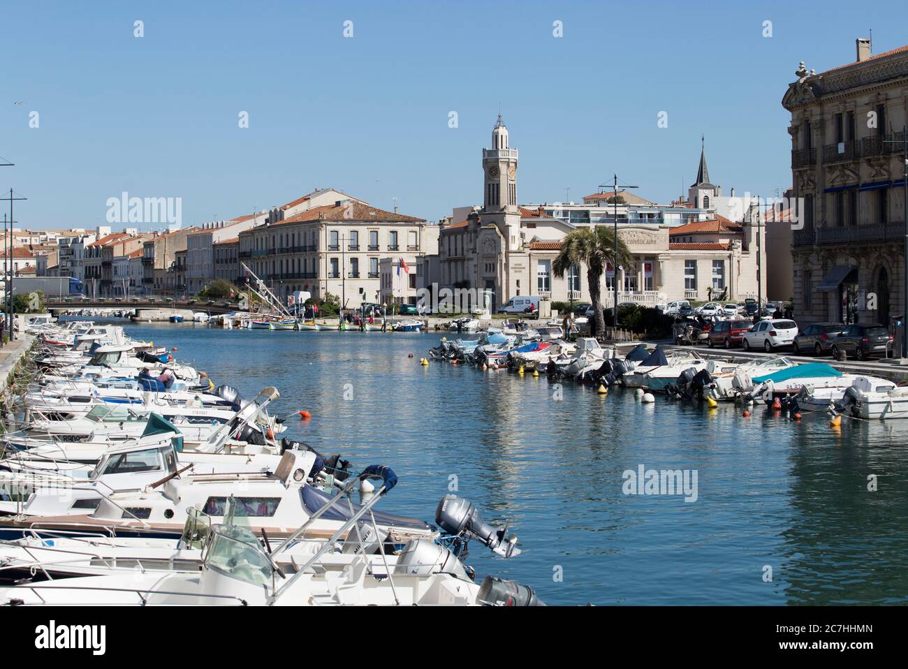 Quai Vauban, Sète, Canal du midi, France, France Banque D'Images