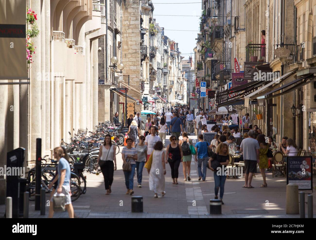 Rue commerçante Sainte Catherine, Bordeaux Banque D'Images