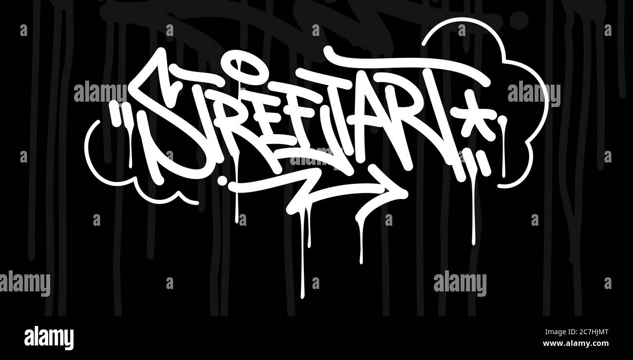 Résumé Hip Hop écrit à la main Graffiti style mots Street Art Vector Illustration Art Illustration de Vecteur