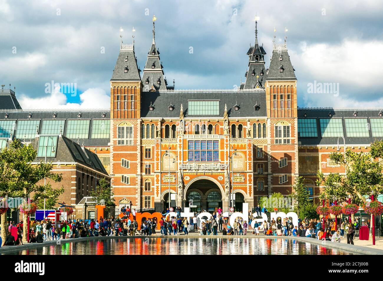 Rijksmuseum Amsterdam museum avec des mots je Amsterdam Banque D'Images