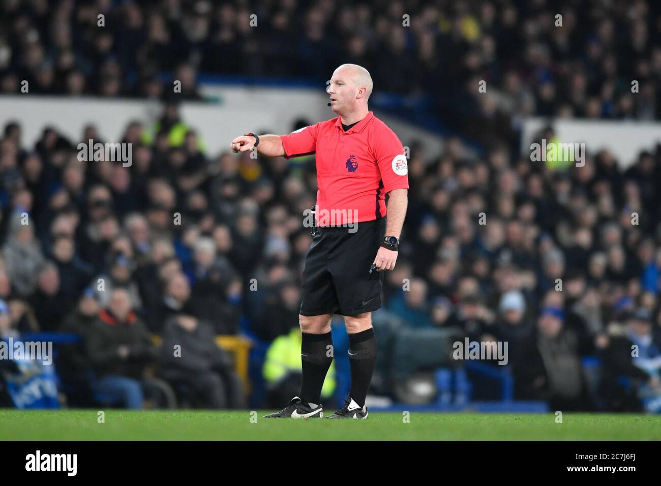 21 Janvier 2020, Goodison Park, Liverpool, Angleterre; Premier League, Everton Contre Newcastle United : Referee Simon Hooper En Action Banque D'Images