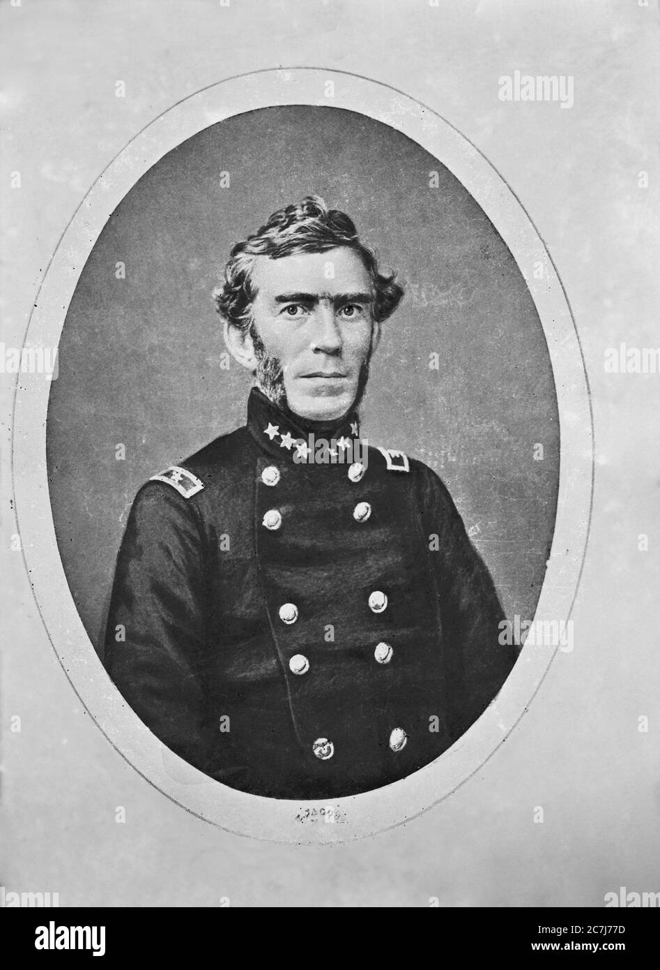 Braxton Bragg, général, Armée des États confédérés, Portrait en demi-longueur, Collection de photographies de la guerre civile, années 1860 Banque D'Images