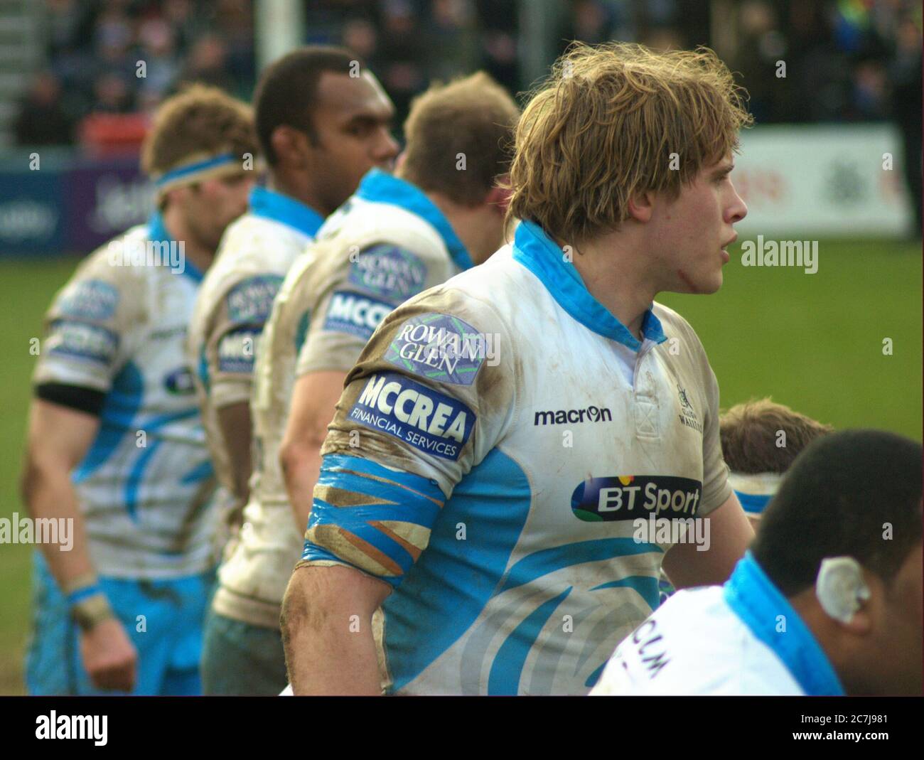 BATH, ANGLETERRE, ROYAUME-UNI - 25 janvier 2015 : le rugby de Bath joue aux Glasgow Warriors, coupe des champions européens, terrain de jeux, Bath. 25 janvier 2015. Baignoire Banque D'Images