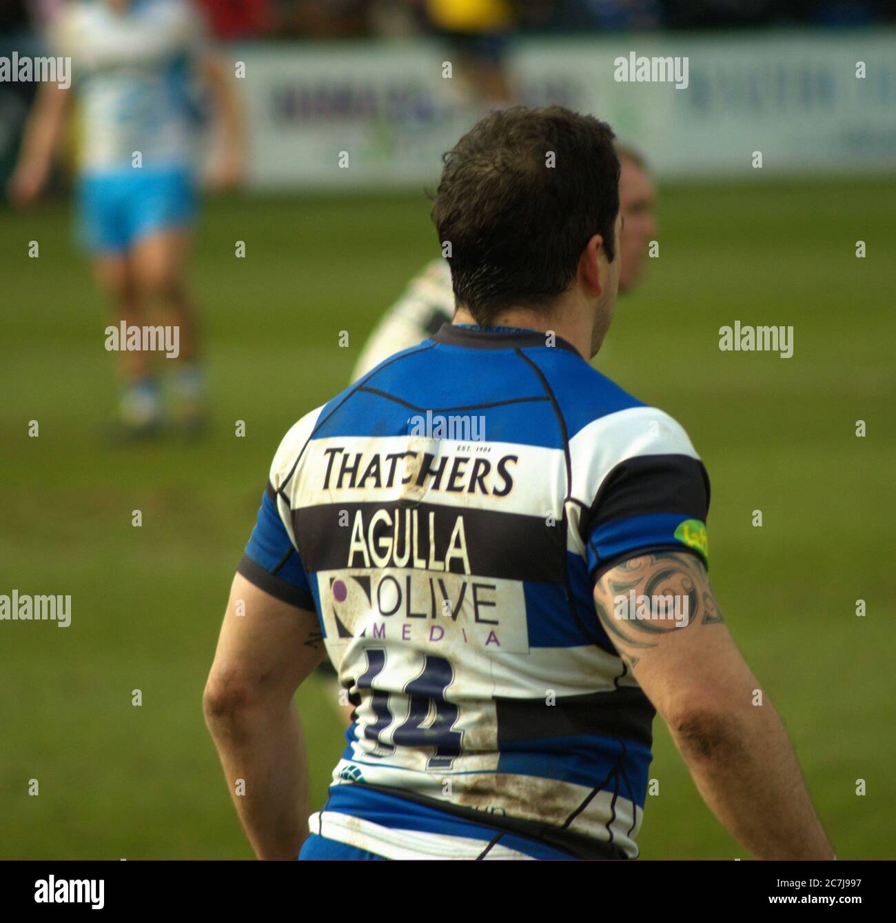 BATH, ANGLETERRE, ROYAUME-UNI - 25 janvier 2015 : le rugby de Bath joue aux Glasgow Warriors, coupe des champions européens, terrain de jeux, Bath. 25 janvier 2015. Baignoire Banque D'Images