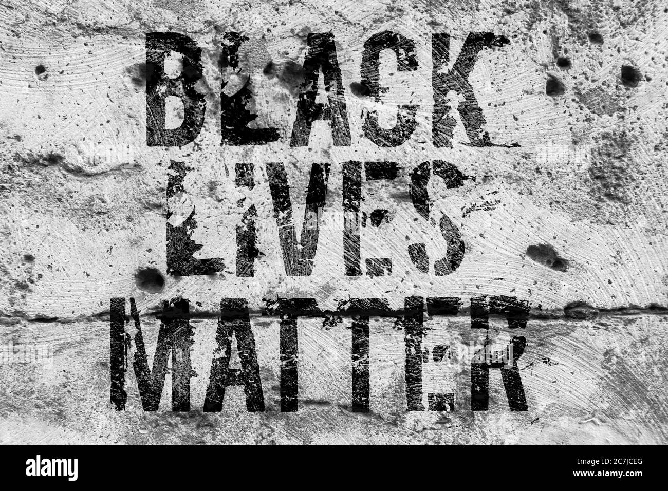 L'inscription noir des vies comptent sur le mur de toner Banque D'Images