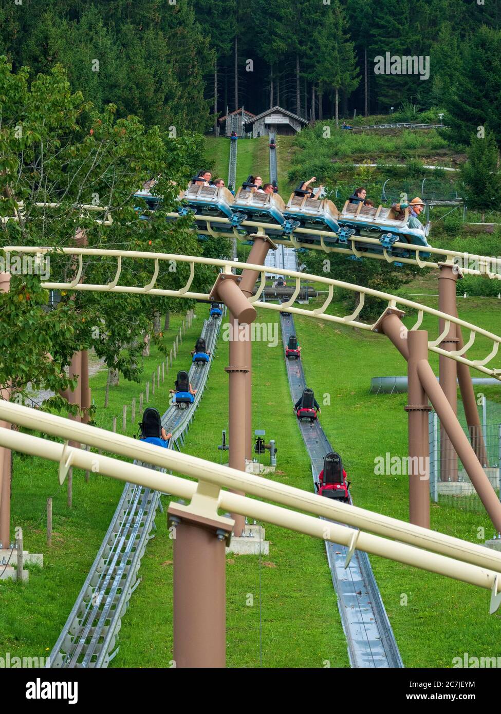 Paradis des amateurs de luge et de loisirs St. Englmar, Bavarian Forest, Bavière, Allemagne Banque D'Images