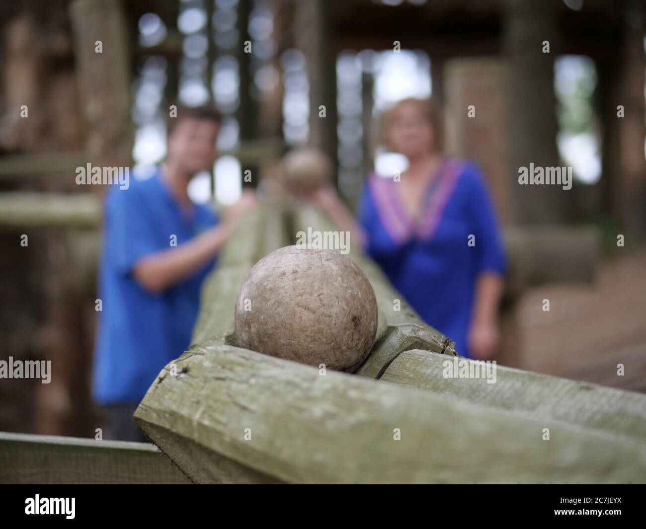 Holzkugelbahn, (Kuglwoid), toboggan et paradis de loisirs St. Englmar, Bavarian Forest, Bavière, Allemagne Banque D'Images