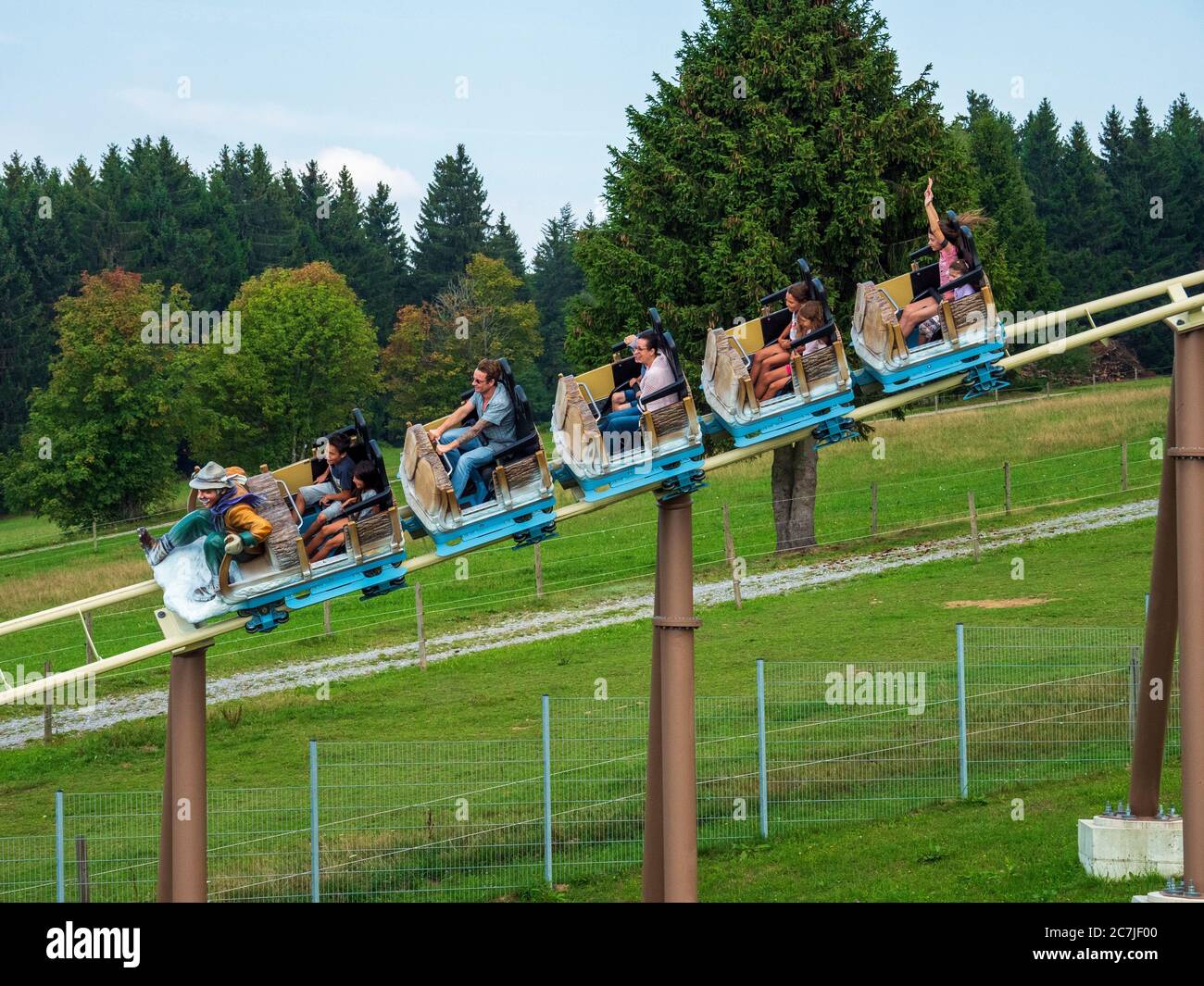 Paradis des amateurs de luge et de loisirs St. Englmar, Bavarian Forest, Bavière, Allemagne Banque D'Images