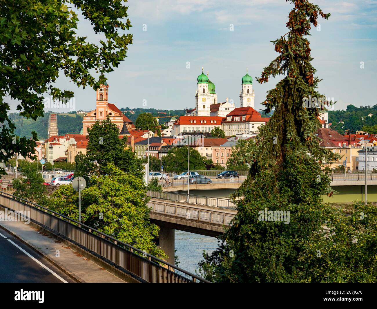 Vieille ville avec Danube, Passau, Bavière, Allemagne Banque D'Images