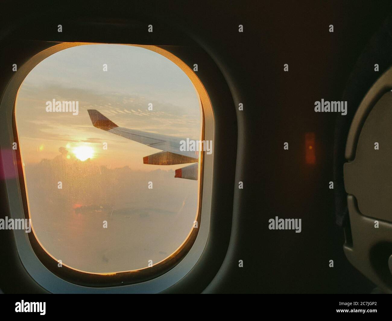 Fenêtre coucher de soleil Banque D'Images