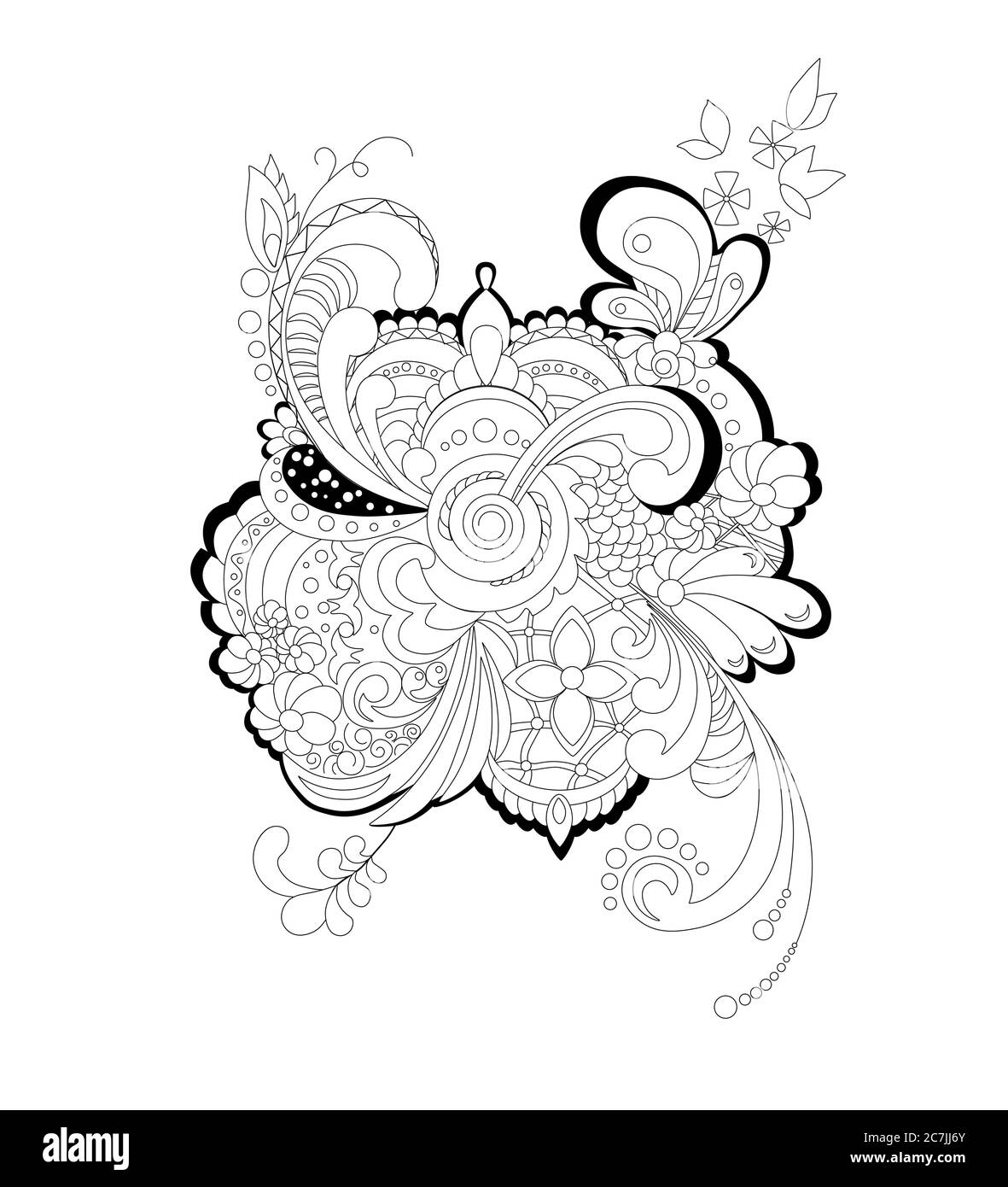 Motif de décoration de fleurs Abstart illustration vectorielle de la silhouette Illustration de Vecteur