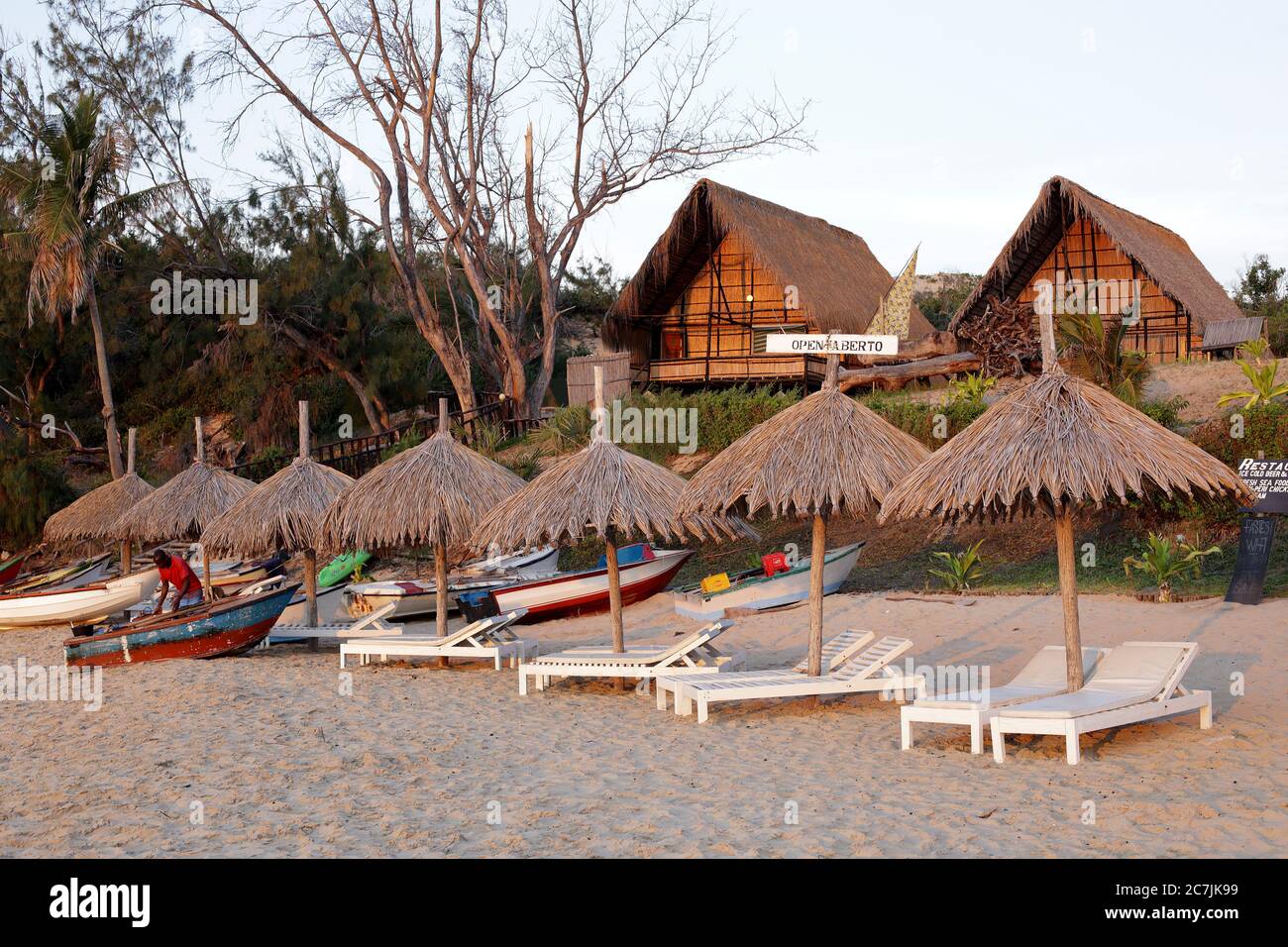 La plage de tofo sur l'Océan Indien, Mozambique, Afrique du Sud Banque D'Images