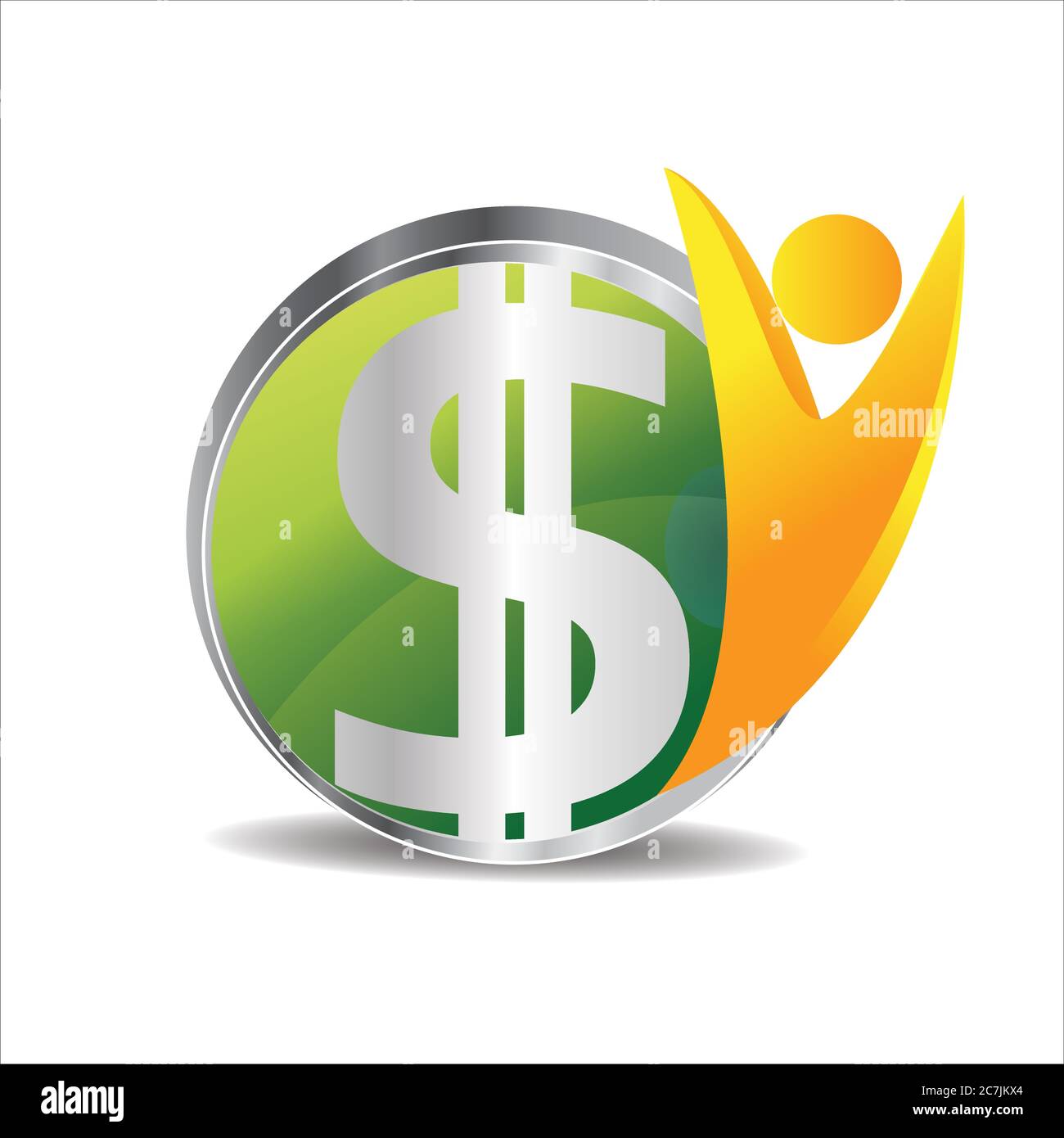 finance et comptabilité profit logo avec le graphique d'un homme levant avec l'argent symbolisant l'illustration du vecteur Illustration de Vecteur