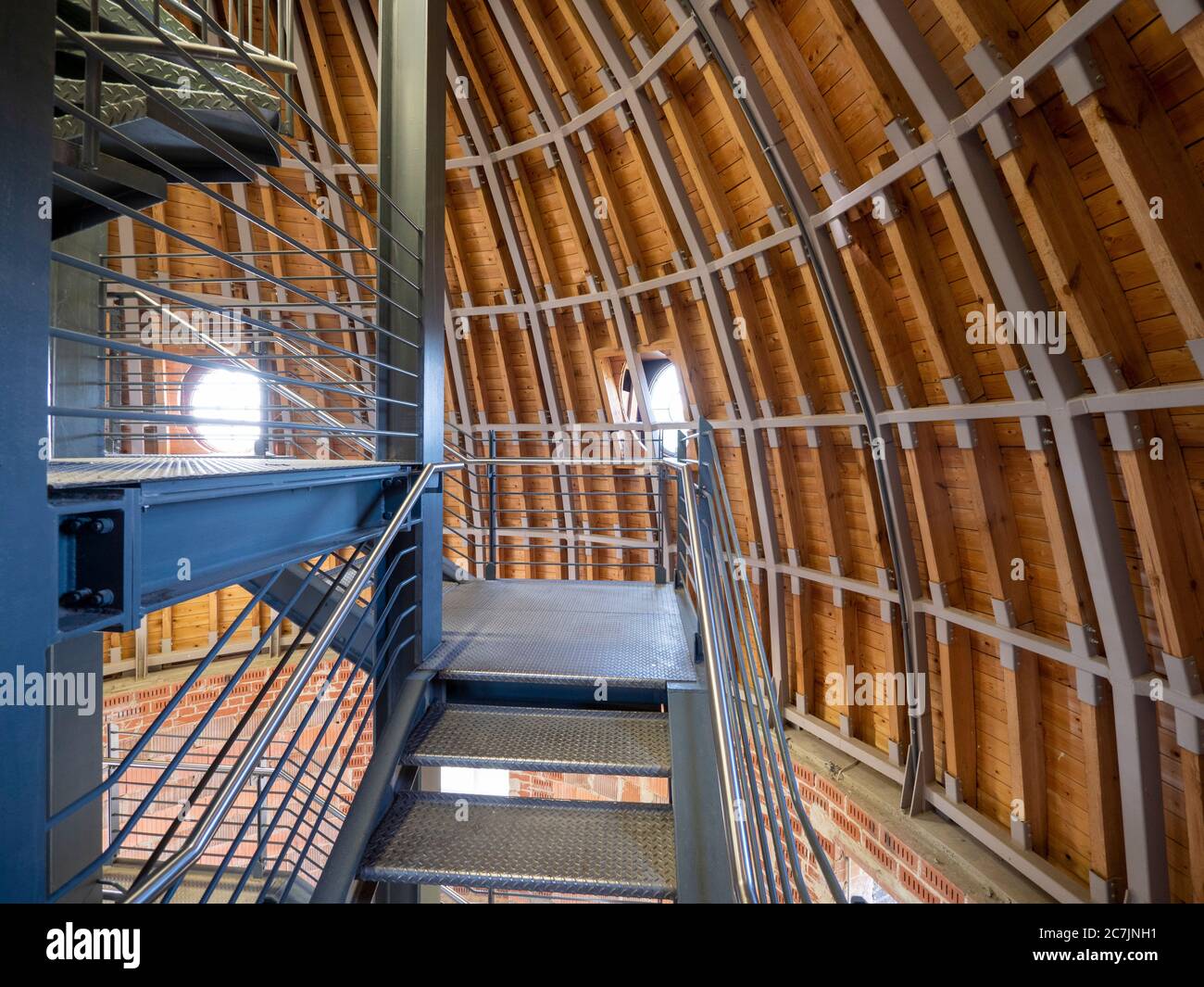 Nouveau château, dôme de la tour à l'intérieur, Parc Muskauer, site classé au patrimoine mondial de l'UNESCO, Bad Muskau, haute Lusatia, Saxe, Allemagne Banque D'Images
