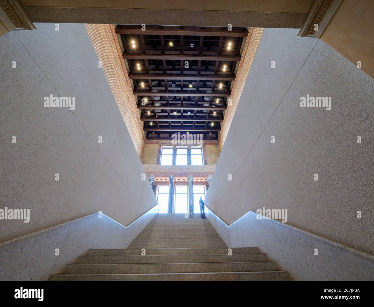 Musée Neues, intérieur, escalier, escalier, Ile aux Musées, Berlin, Allemagne Banque D'Images