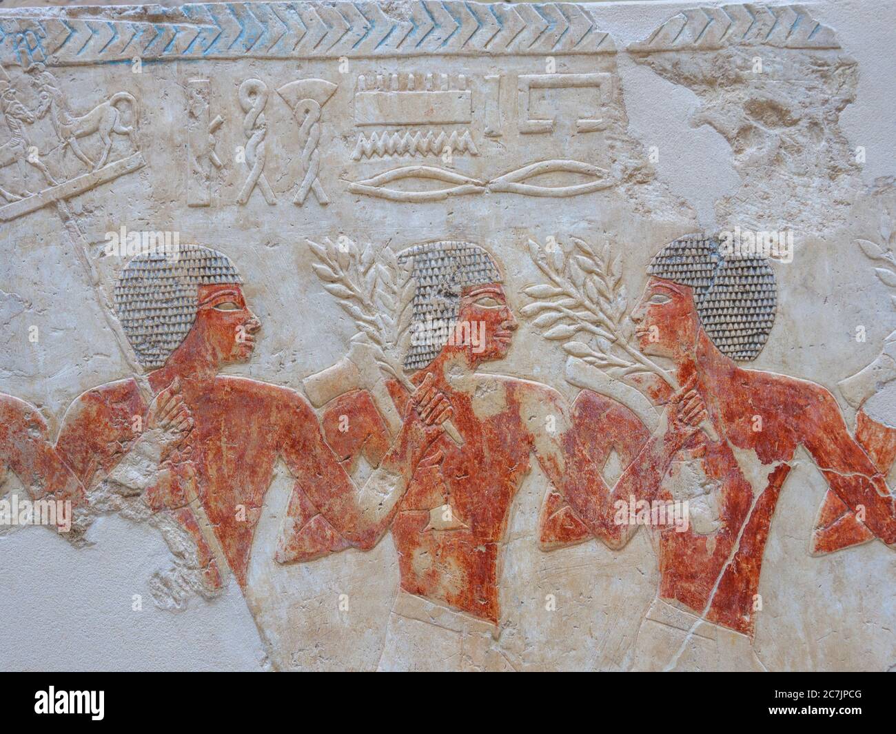 Nouveau musée, intérieur, fragments de relief égyptiens, île aux musées, Berlin, Allemagne Banque D'Images