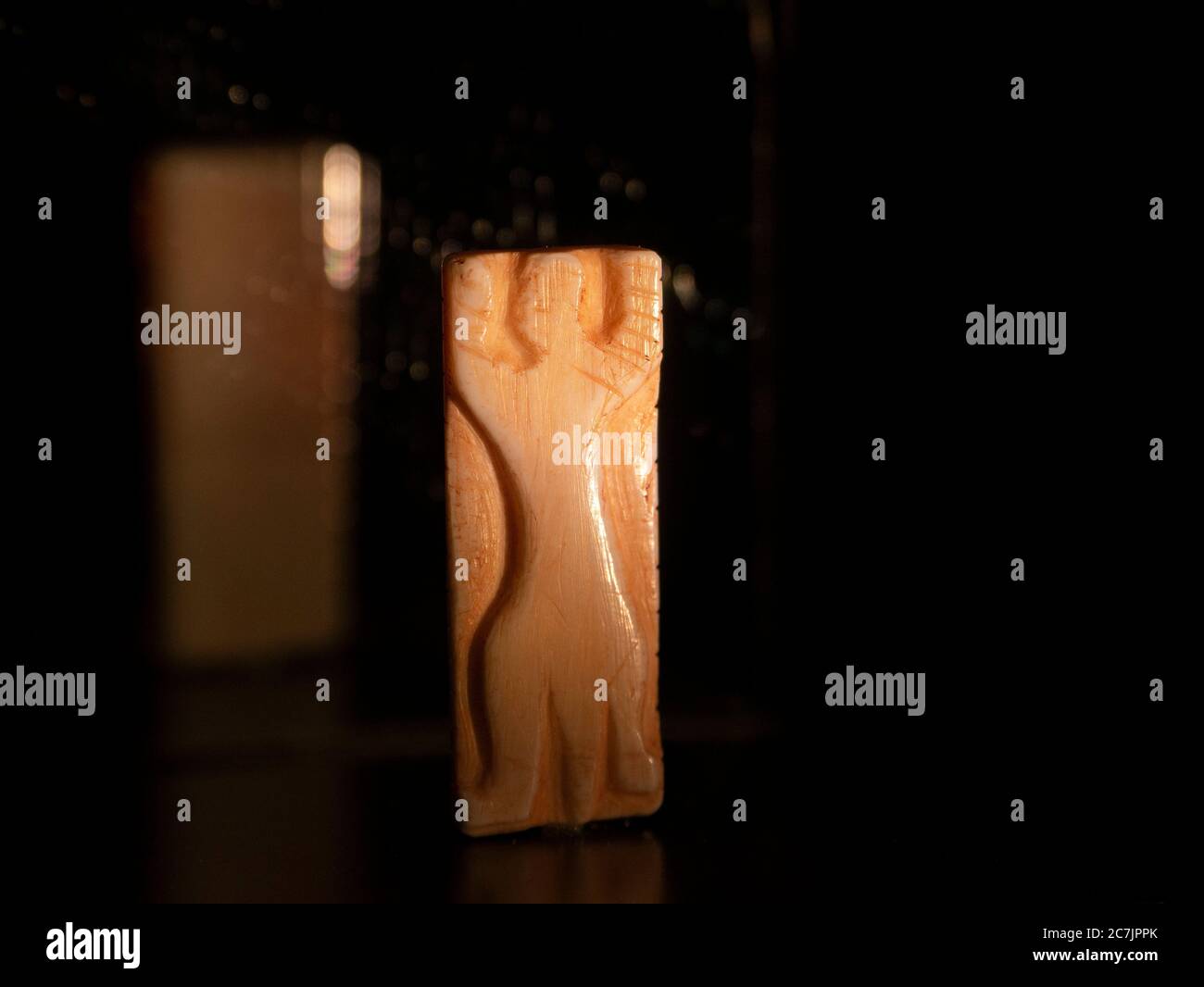 Adorant, 38,000 ans, Musée de la Préhistoire, Patrimoine mondial de l'UNESCO, Blaubeuren, Bade-Wurtemberg, Allemagne Banque D'Images