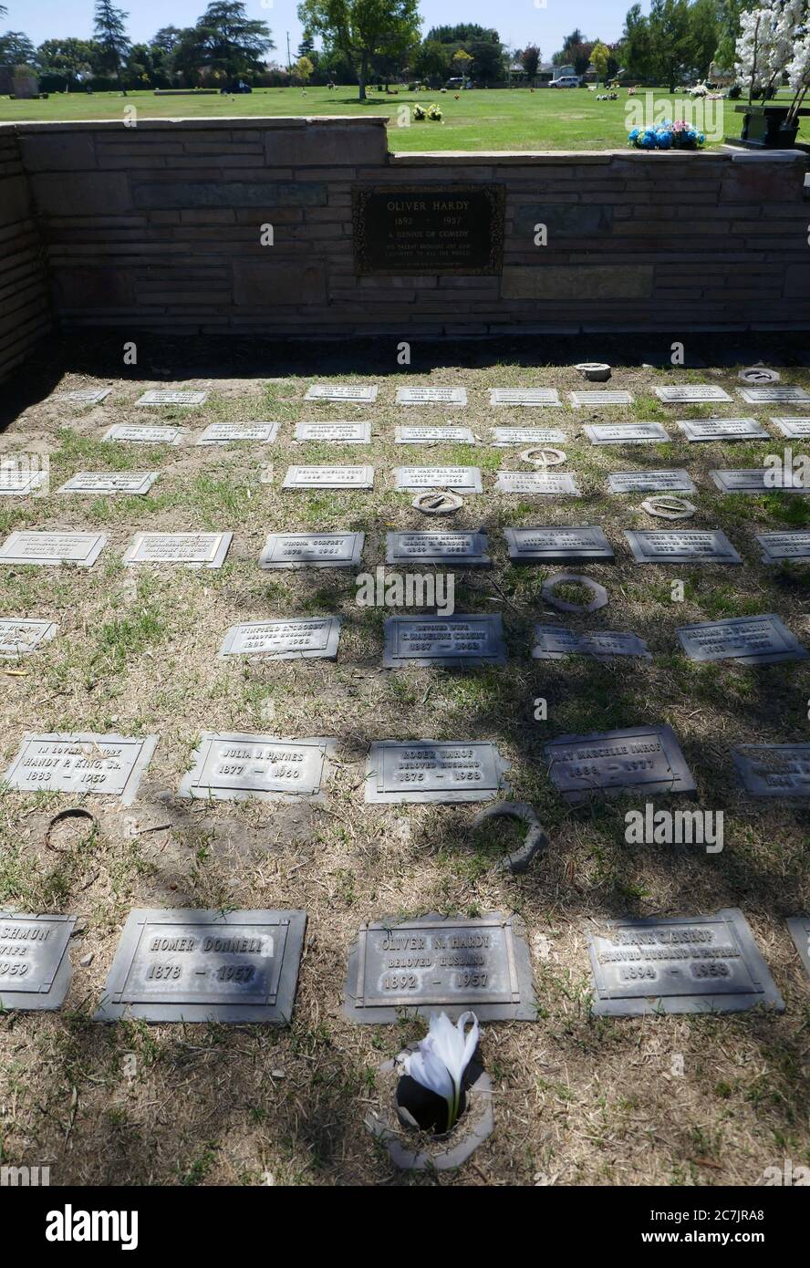 North Hollywood, Californie, États-Unis 17 juillet 2020 UNE vue générale de l'atmosphère de la tombe et du Mémorial d'Oliver Hardy le 17 juillet 2020 au Valhalla Memorial Park à North Hollywood, Californie, États-Unis. Photo par Barry King/Alay stock photo Banque D'Images