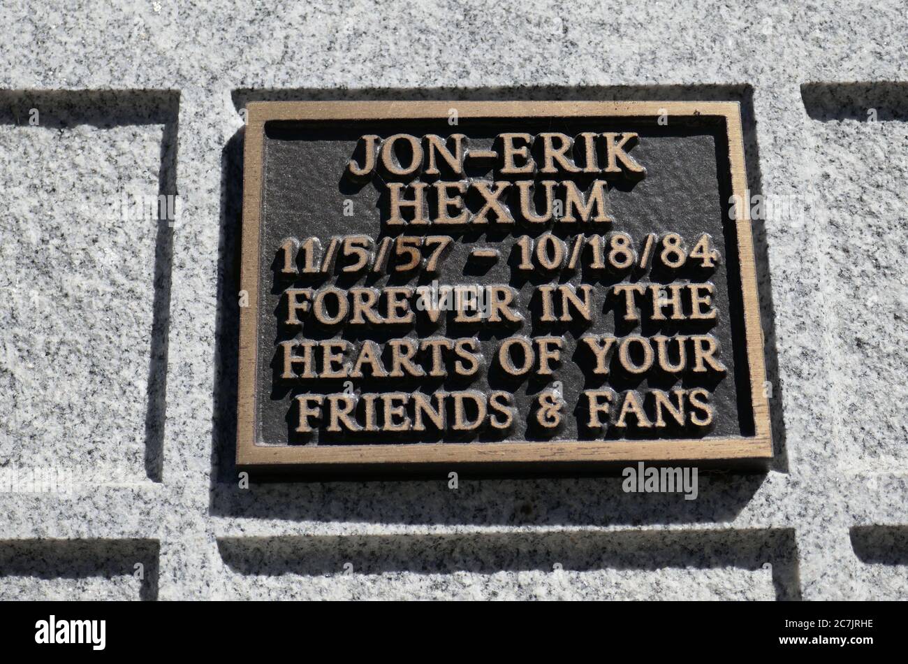 North Hollywood, Californie, États-Unis 17 juillet 2020 UNE vue générale de l'atmosphère du Cenotaph et du Mémorial de Jon-Erik Hexum le 17 juillet 2020 au parc Valhalla Memorial Park à North Hollywood, Californie, États-Unis. Photo par Barry King/Alay stock photo Banque D'Images