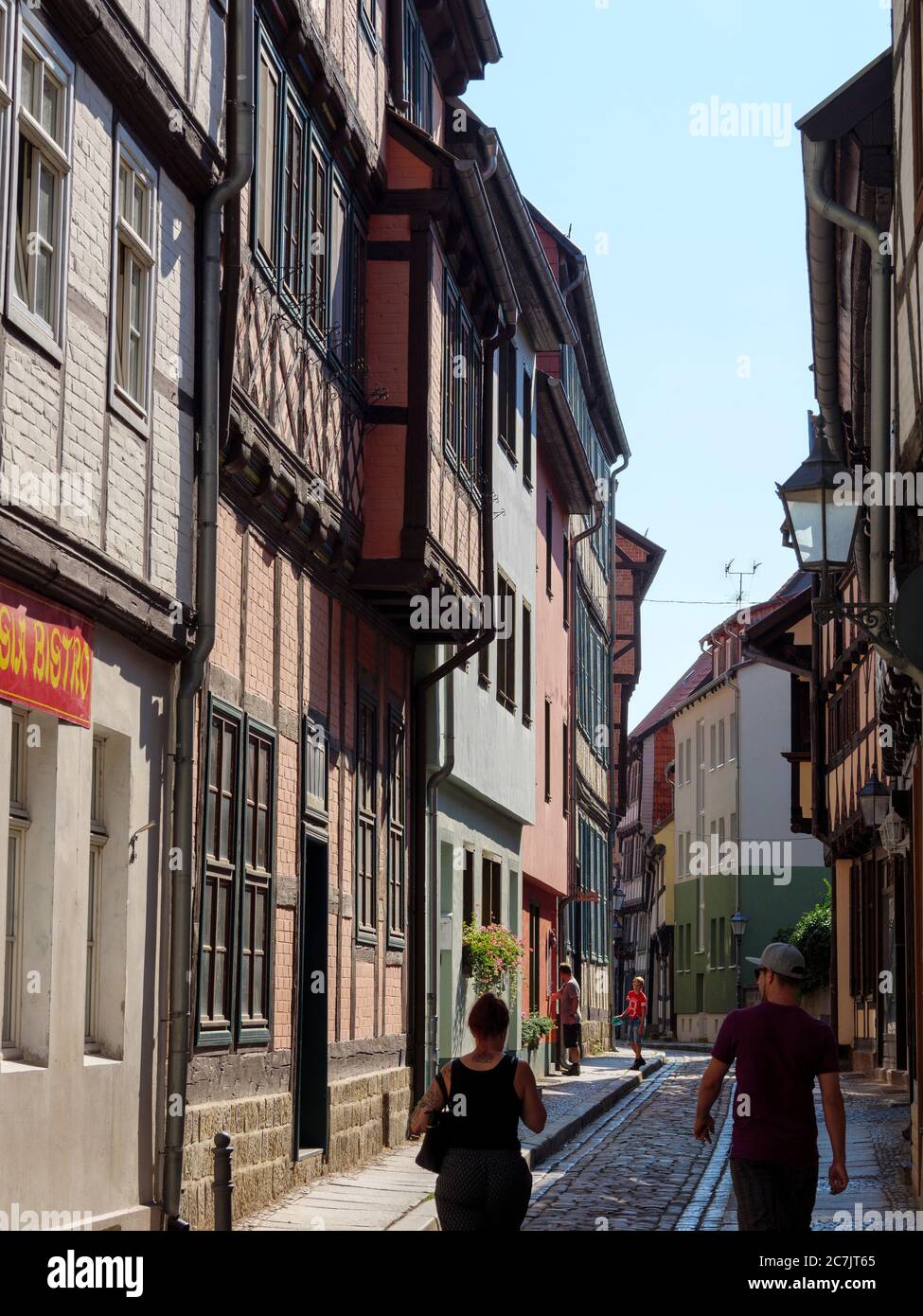 Vieille ville de Quedlinburg, patrimoine mondial de l'UNESCO, Saxe-Anhalt, Allemagne Banque D'Images