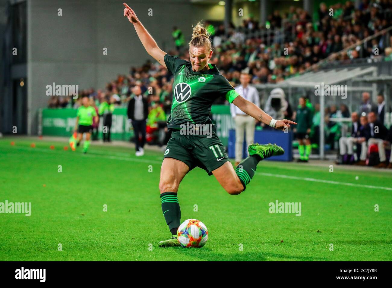 Wolfsburg, Allemagne, 16 octobre 2019 : la footballeur féminine Alexandra Popp est en action lors du match de football de la Ligue des champions des femmes de l'UEFA Banque D'Images