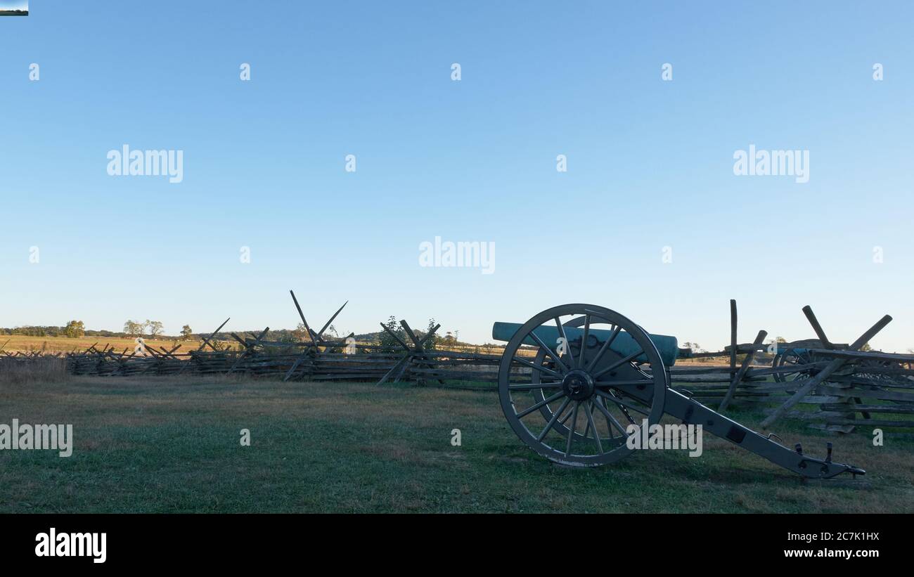 Confederate Cannon près de Pickett Banque D'Images