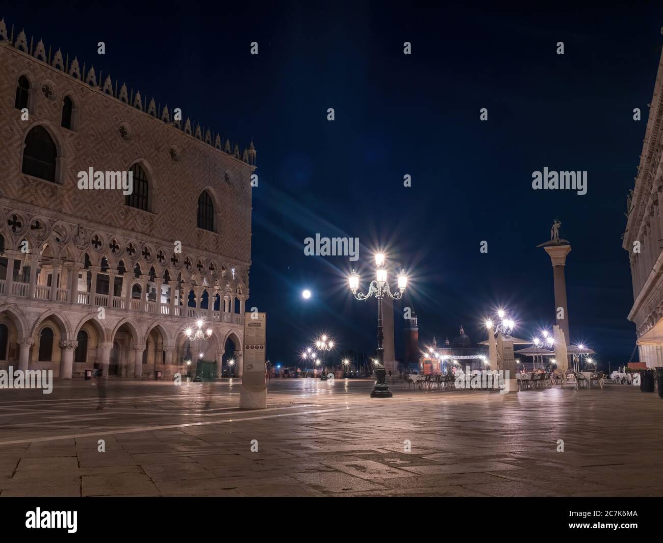 Piazza San Marco de nuit, Venise - Italie Banque D'Images
