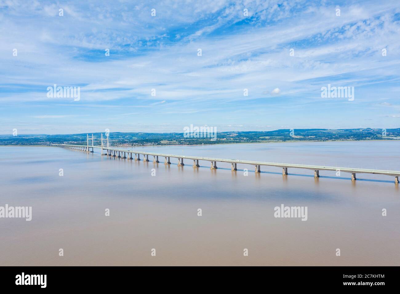Le deuxième pont de traversée de Severn, au-dessus de l'estuaire de la rivière Severn entre l'Angleterre et le pays de Galles Banque D'Images