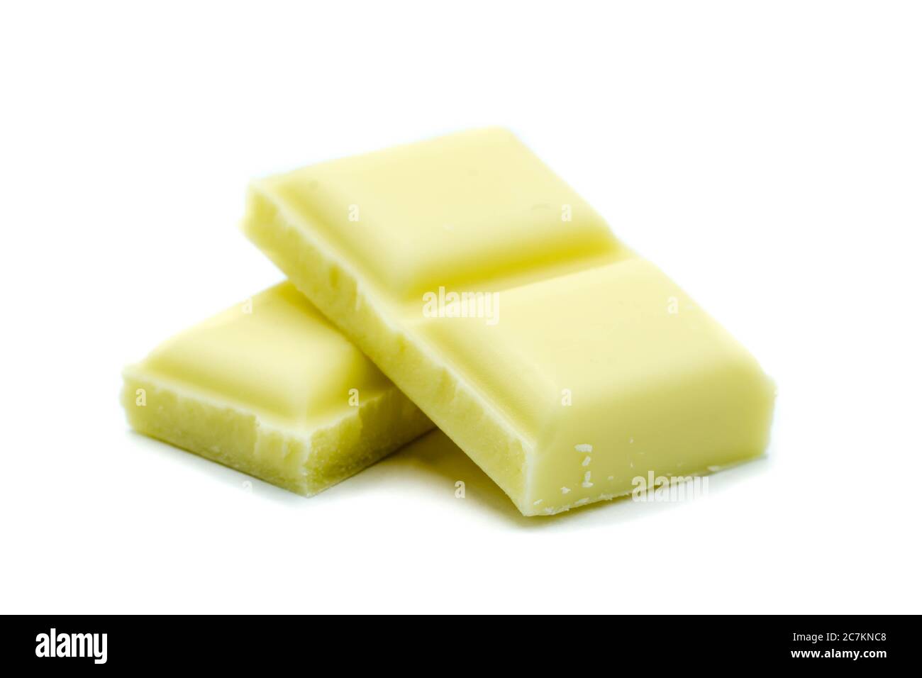 Chocolat blanc isolé sur fond blanc Banque D'Images