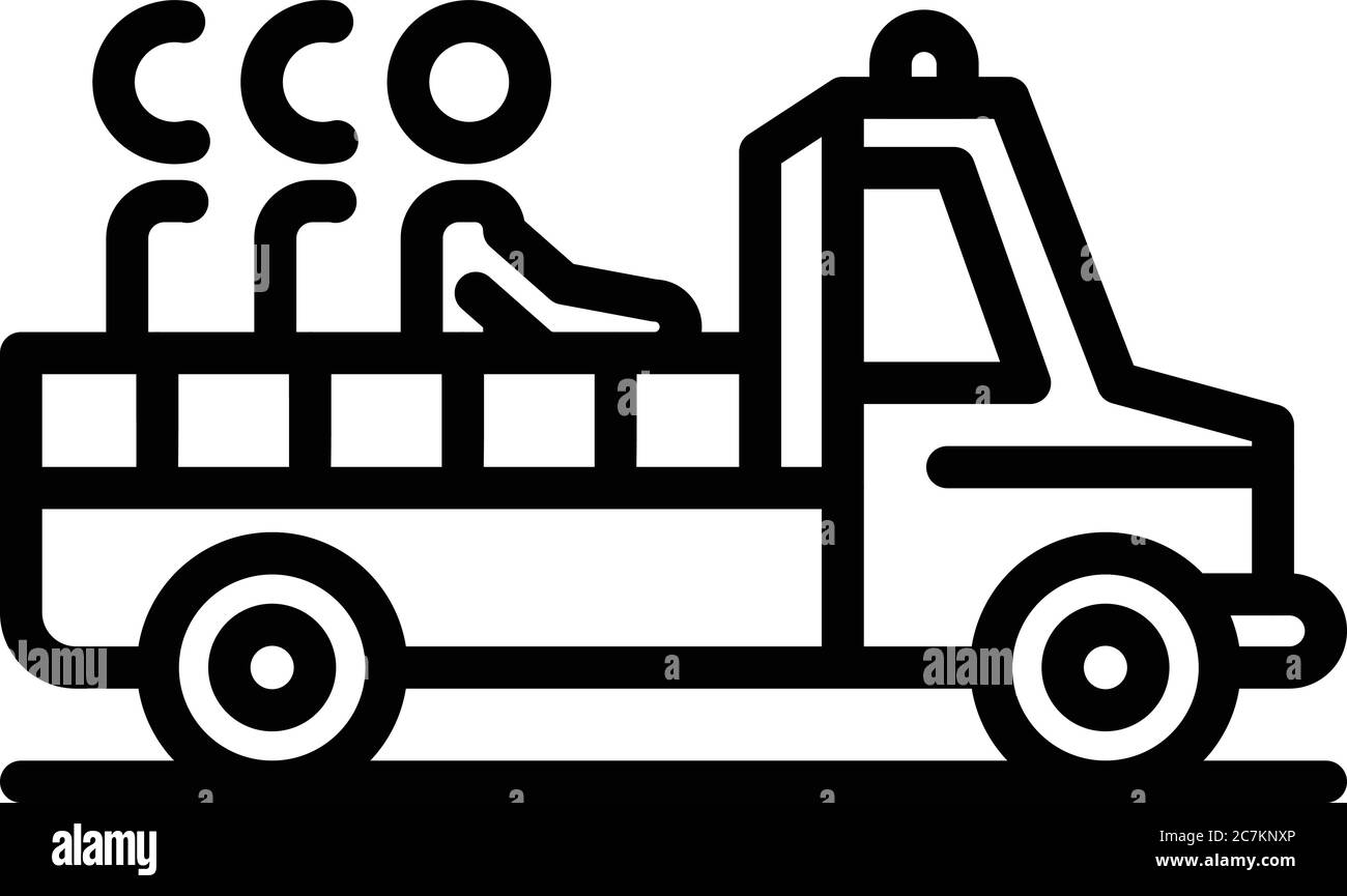 Icône de ramassage des immigrants illégaux, style de contour Illustration de Vecteur