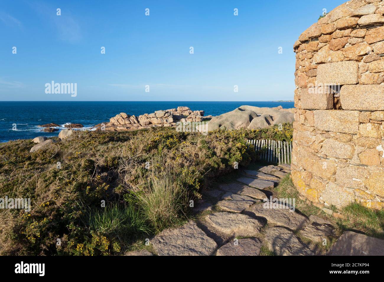 Côte de granit Rose - vue depuis la tour Banque D'Images