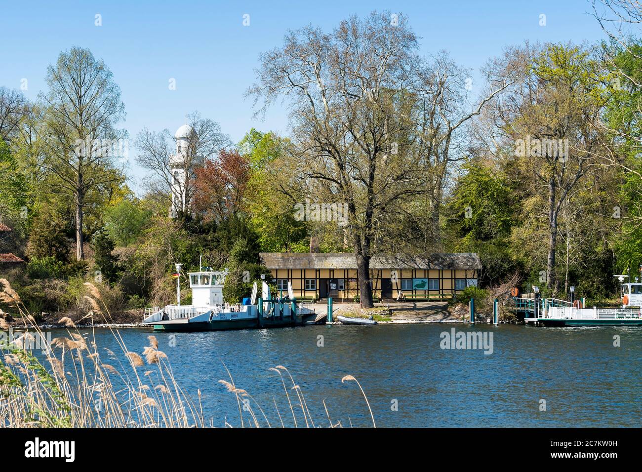 Berlin, Wannsee, Pfaueninsel, ferry Banque D'Images