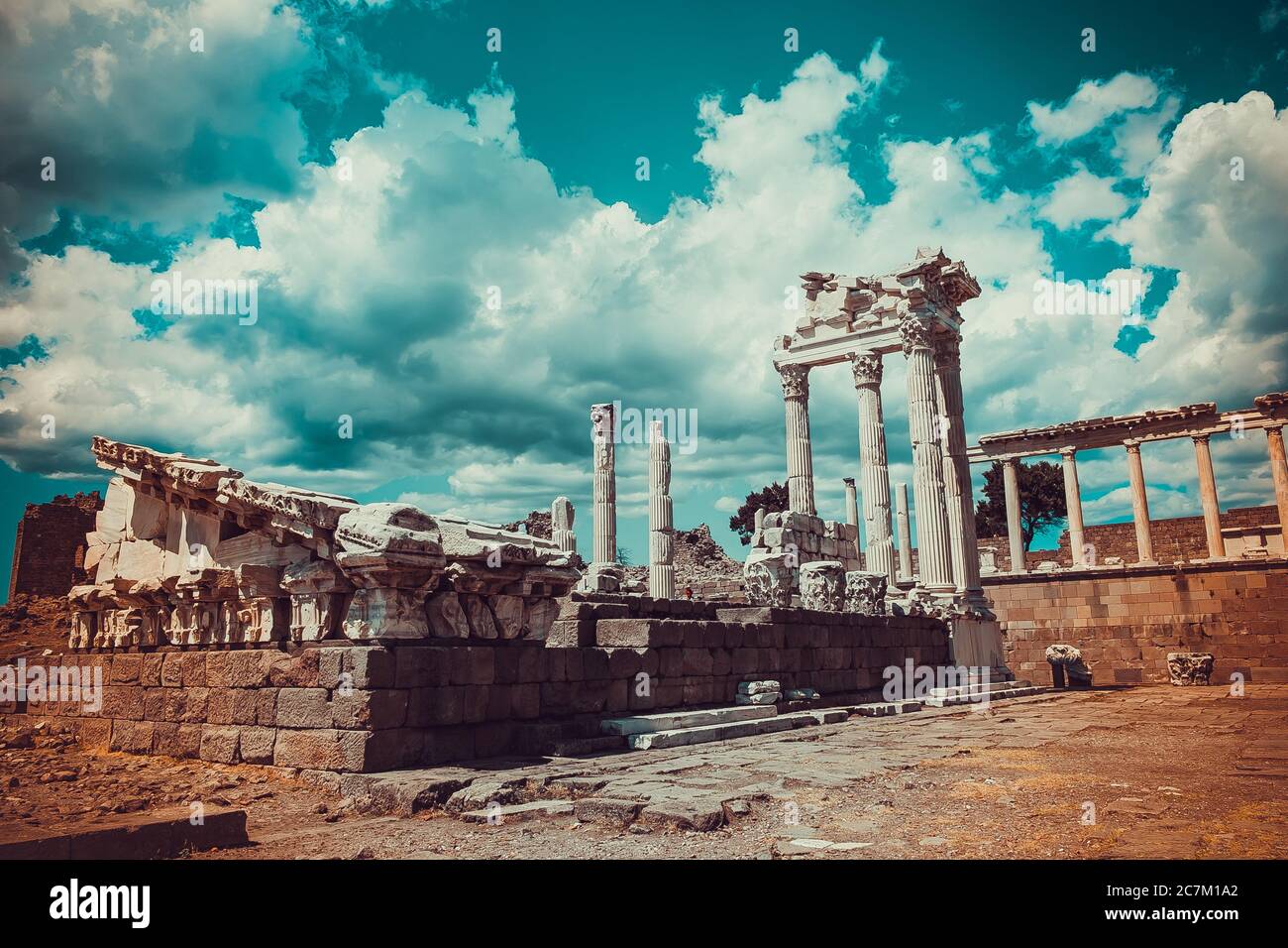 Akropol, Pergame ancienne ville de Pergame Izmir Turquie du 7ème au 6ème et 5ème siècle av. J.-C. Banque D'Images