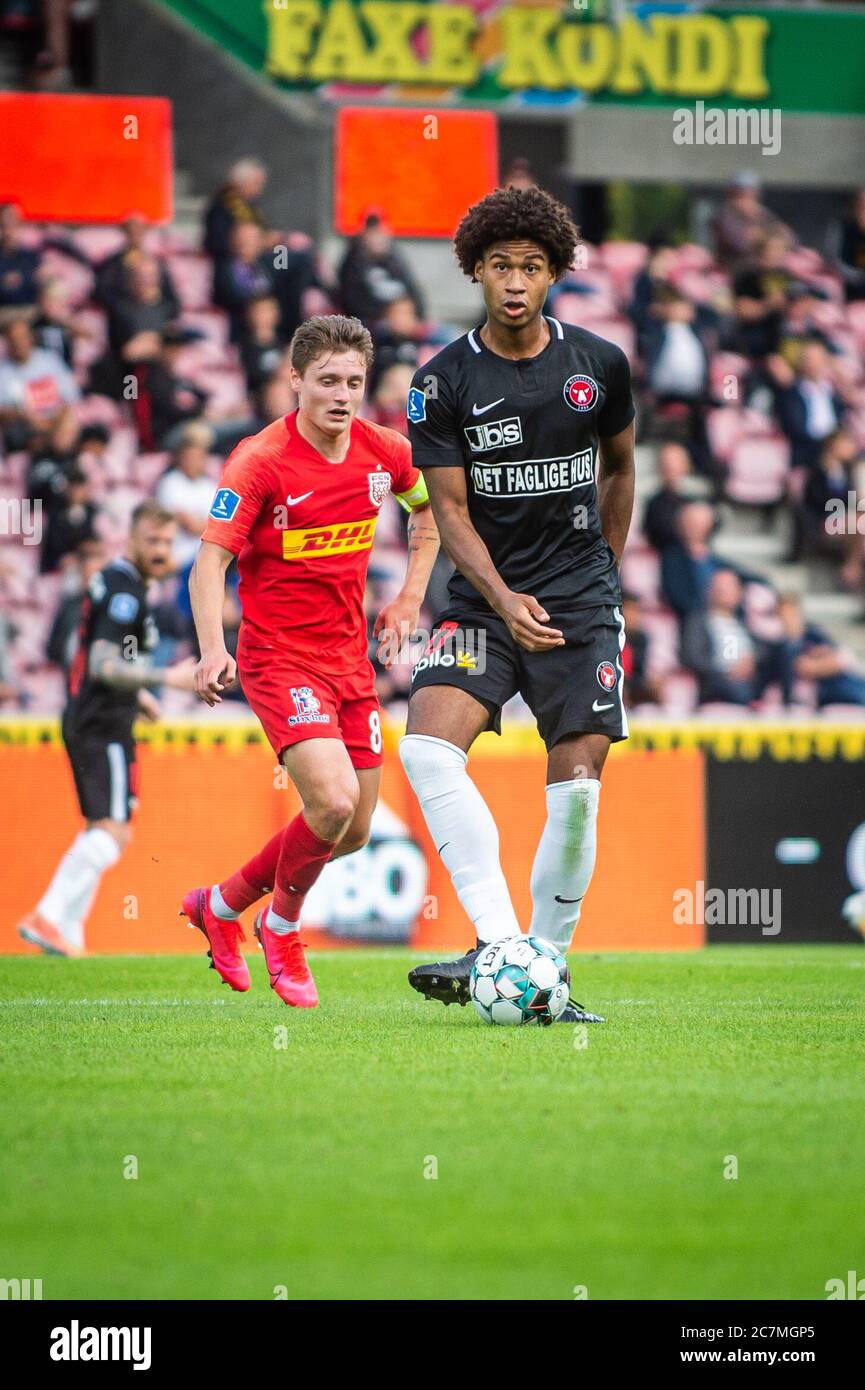 Herning, Danemark. 17 juillet 2020. Jens-Lys Cajuxe (40) du FC Midtjylland vu pendant le match 3F Superliga entre le FC Midtjylland et le FC Nordsjaelland au MCH Arena de Herning. (Crédit photo : Gonzales photo/Alamy Live News Banque D'Images