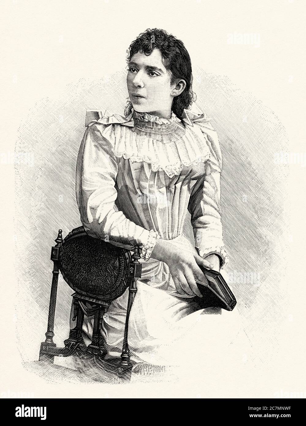 María Luisa Guerra (Gualeguaychú 1869 - San Sebastián 1949) était pianiste Argentine. De la Ilustracion Española y Americana 1895 Banque D'Images