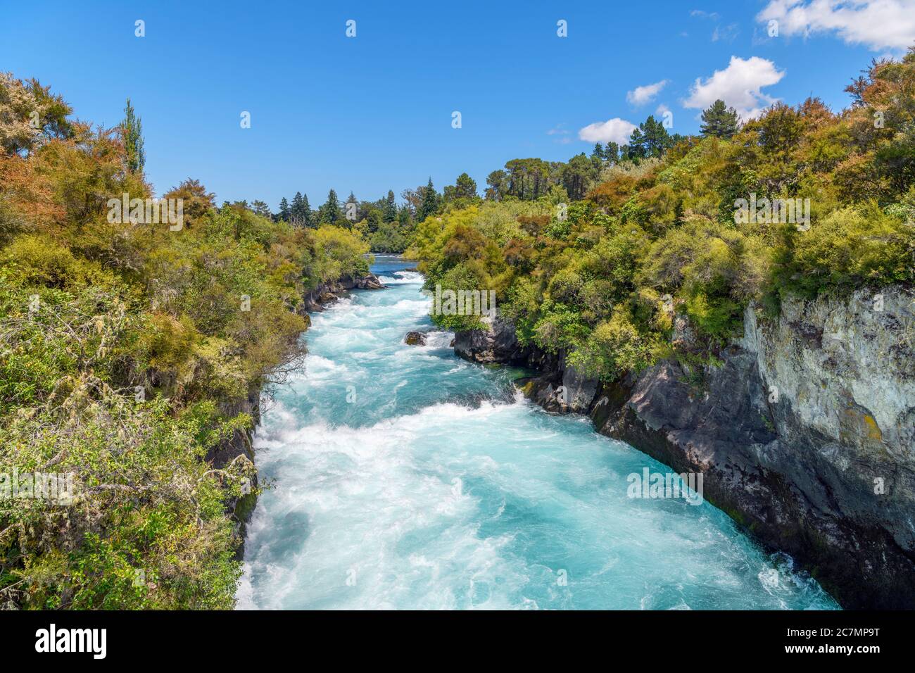 Huka Falls sur la rivière Waikato, lac Taupo, Nouvelle-Zélande Banque D'Images