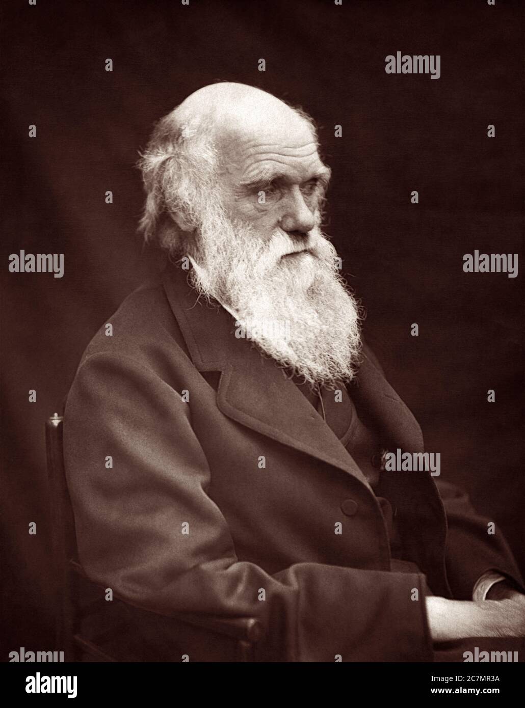 Charles Robert Darwin, évolutionniste et auteur de The Origin of Species, dans une photographie de Leonard Darwin, fils de Charles Darwin, en 1878. Banque D'Images