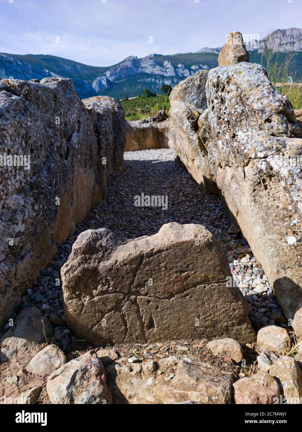 Dolmen El Sotillo à Leza dans la Rioja Alavesa. Alava, pays basque, Espagne, Europe Banque D'Images