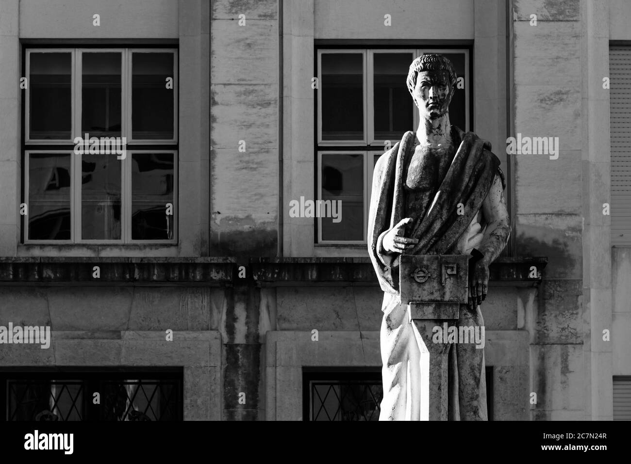 Détails du nouveau bâtiment de l'université dans la ville de Coimbra. Banque D'Images