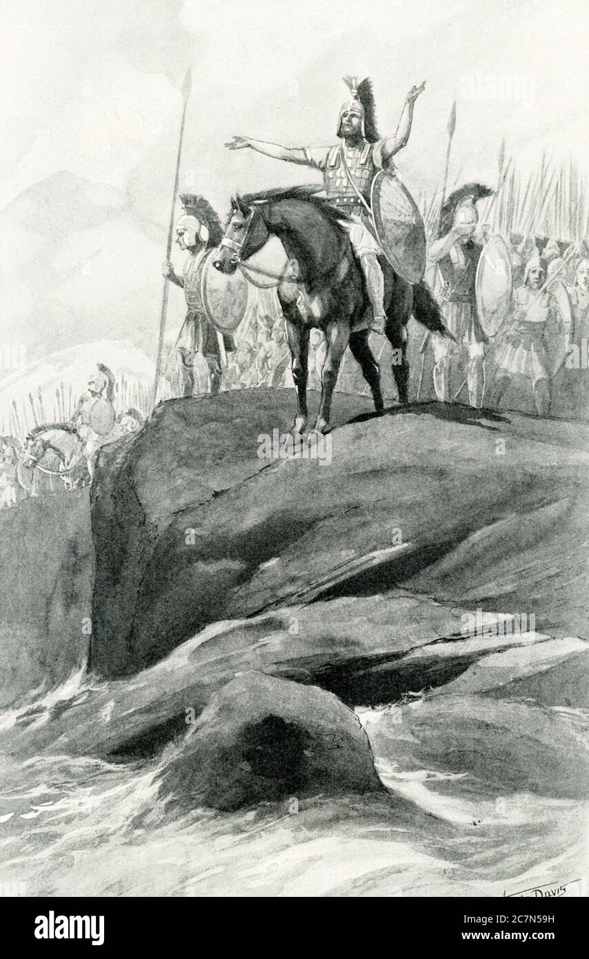 Dix mille soldats grecs qui avaient été embauchés pour combattre dans une guerre civile persane se sont retrouvés seuls au cœur du grand empire; leurs dirigeants avaient été tués et toute l'armée persane les a menacés. Ils étaient au bord du désespoir et de la reddition, quand un de leurs numéros, le héros et auteur Xenophon, a pris le commandement et les a conduits à travers la retraite la plus remarquable de l'histoire. Ils n'avaient pas de guides, ils étaient entourés de foes, l'hiver était sur eux, mais ils ont défilé quinze cents milles au-dessus de la montagne et de la nature sauvage. Xenophon lui-même nous a laissé une description pathétique de leur extravagant Banque D'Images